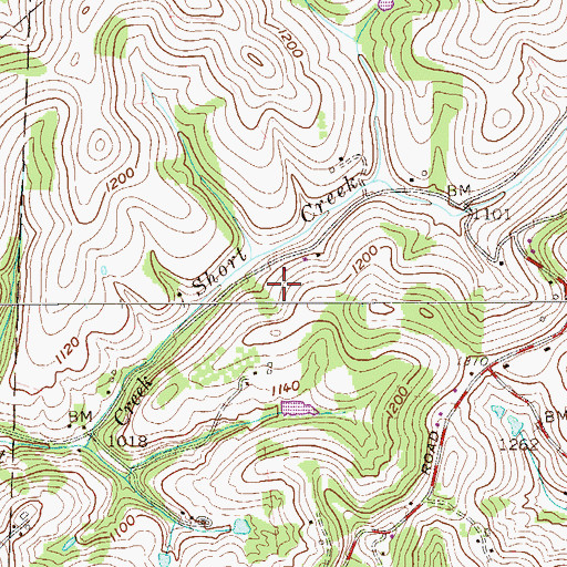 Topographic Map of Hunt Spring, WV