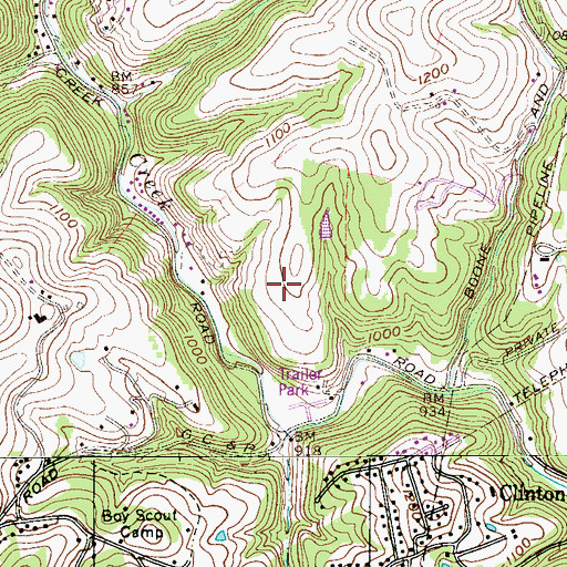 Topographic Map of Orval McCardle Spring, WV