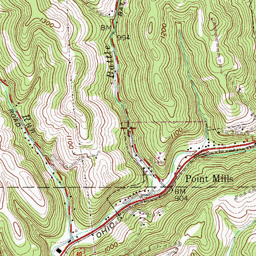 Topographic Map of Lawrence Sinclair Spring, WV