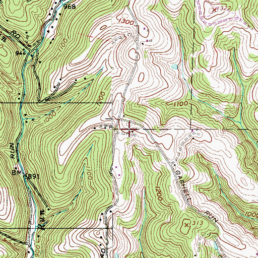 Topographic Map of Becker Spring, WV