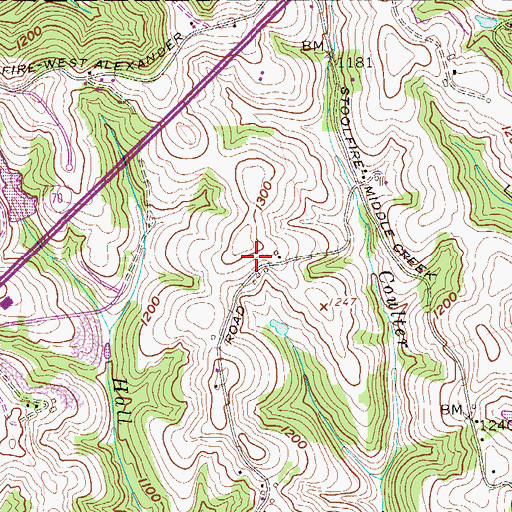 Topographic Map of Dague Spring, WV