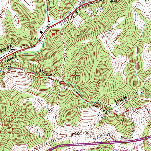 Topographic Map of Flam Spring, WV