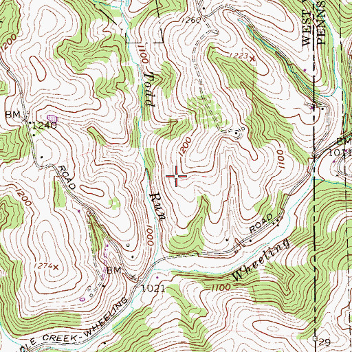 Topographic Map of Harvilla Spring, WV