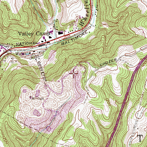 Topographic Map of Gaus Spring, WV