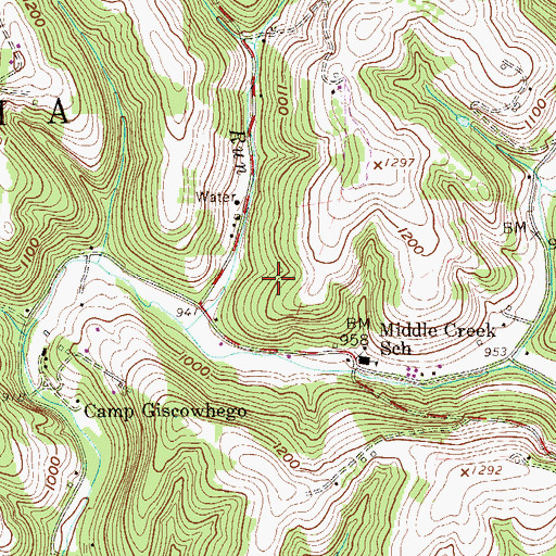 Topographic Map of Orum Spring, WV