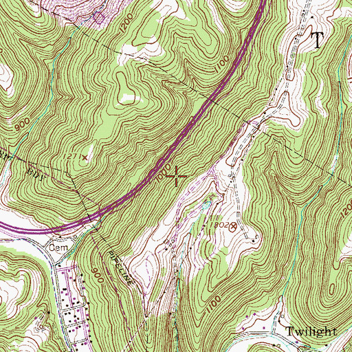 Topographic Map of Hall Spring, WV