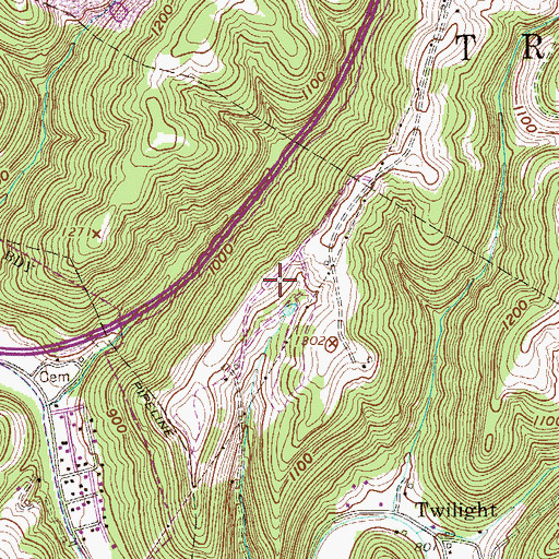Topographic Map of Hall Spring, WV