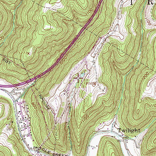 Topographic Map of Hall Spring, WV