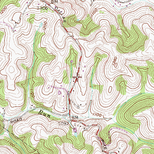 Topographic Map of White Spring, WV