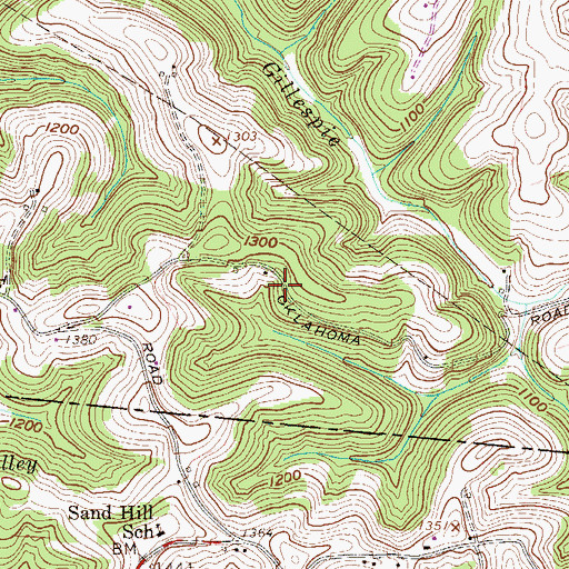 Topographic Map of Shook Spring, WV