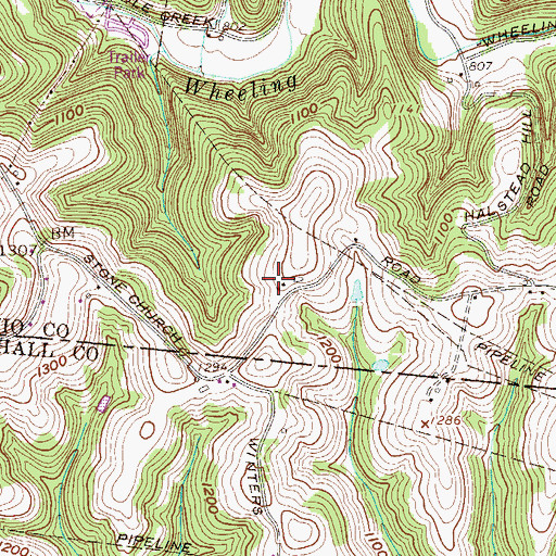 Topographic Map of Glauser Spring, WV