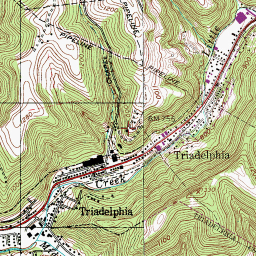 Topographic Map of Brinkmeyer Spring, WV
