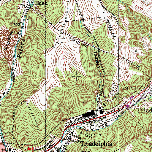 Topographic Map of Gray Spring, WV