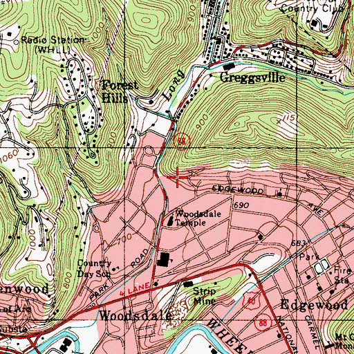 Topographic Map of Stratford Spring, WV