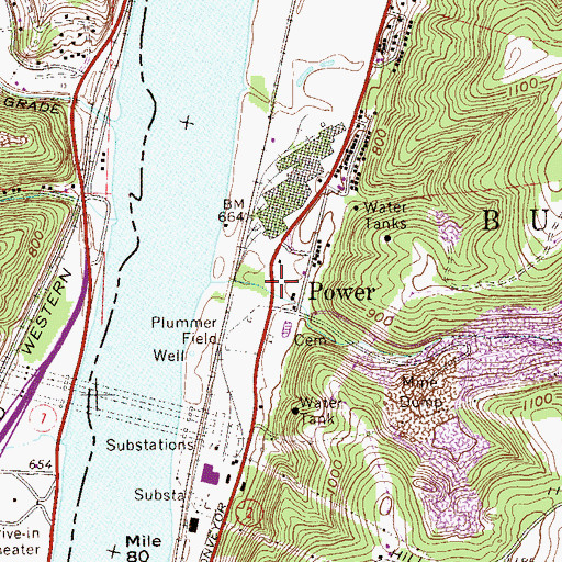 Topographic Map of Holy Family Roman Catholic Church (historical), WV