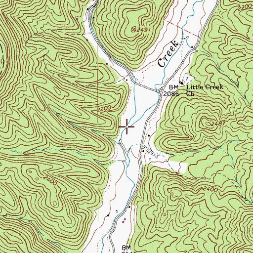 Topographic Map of Lick Hollow Creek, WV