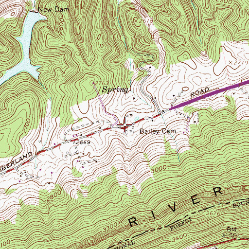 Topographic Map of Bethel (historical), WV
