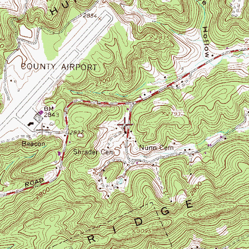 Topographic Map of Hurricane School (historical), WV