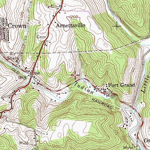 Topographic Map of Arnett Spring, WV