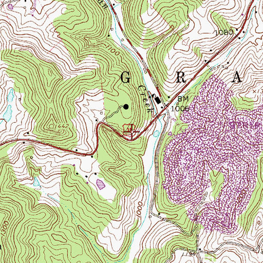Topographic Map of Baker Spring, WV