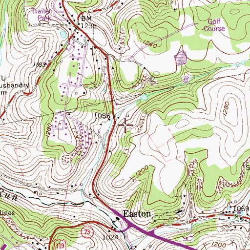 Topographic Map of Brooks Spring, WV