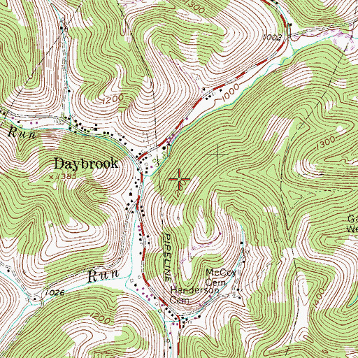 Topographic Map of Burl Spragg Spring, WV