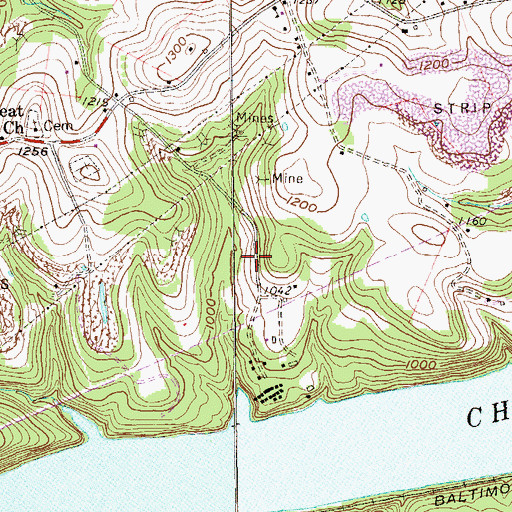Topographic Map of Camp Linwood Spring, WV