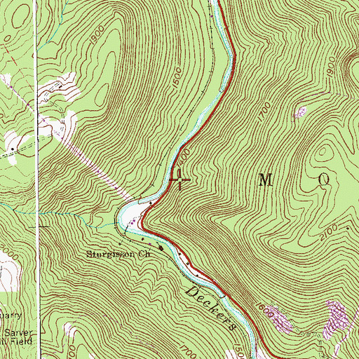 Topographic Map of Frank Corbin Spring, WV
