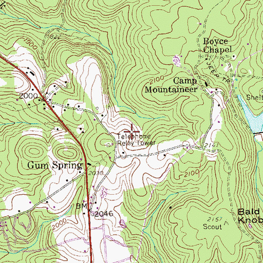 Topographic Map of George J Giles Spring, WV