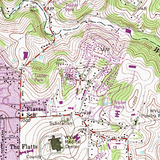 Topographic Map of Headlee Spring, WV
