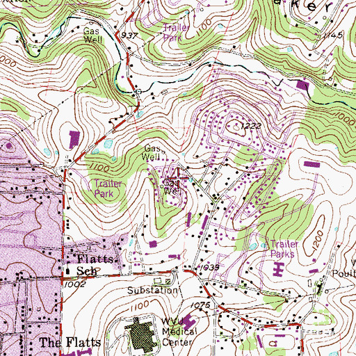 Topographic Map of Headlee Spring, WV