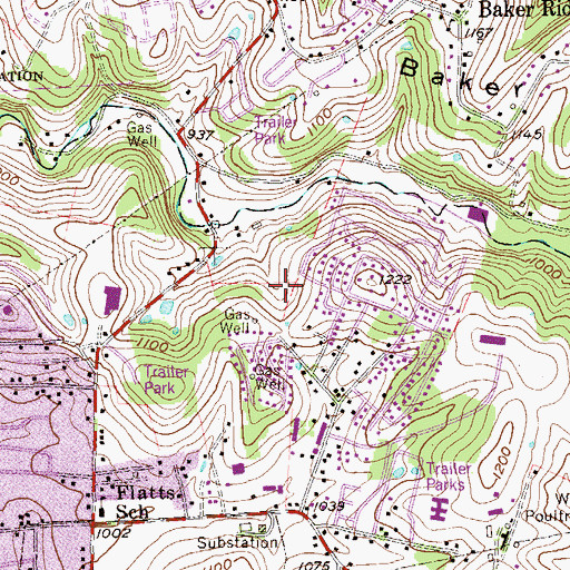 Topographic Map of Headlee Spring, WV