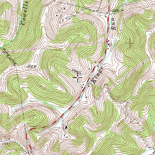 Topographic Map of Husk Spring, WV