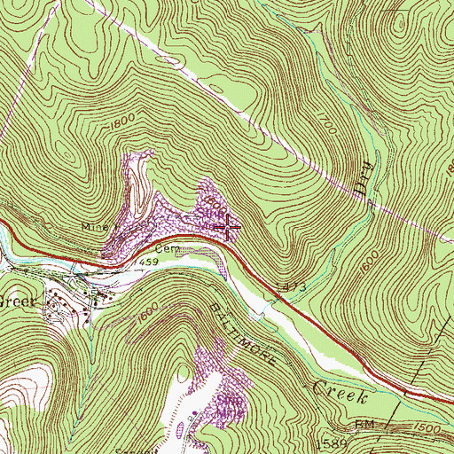 Topographic Map of Maiden Spring, WV
