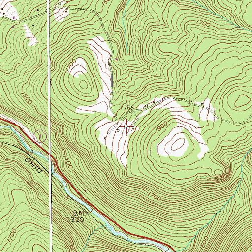 Topographic Map of Mayfield Spring, WV