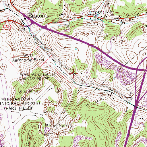 Topographic Map of Municipal Airport Farm Spring, WV