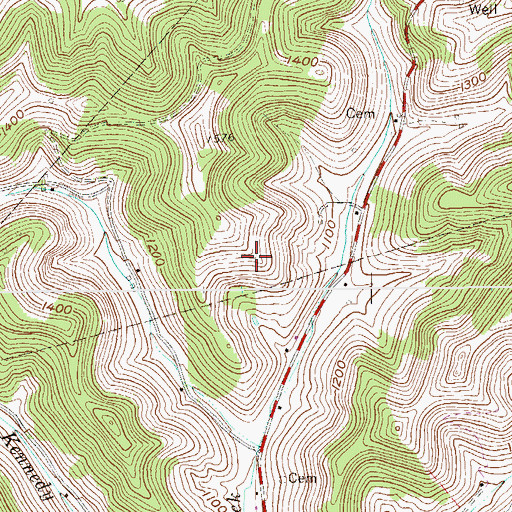Topographic Map of Ralph Eddy Spring, WV