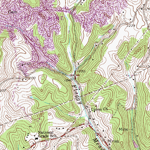 Topographic Map of Robert Arnett Spring, WV