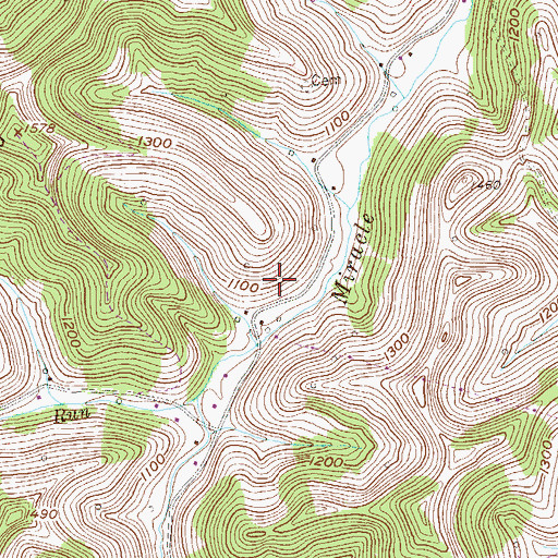 Topographic Map of Sanford Cross Spring, WV