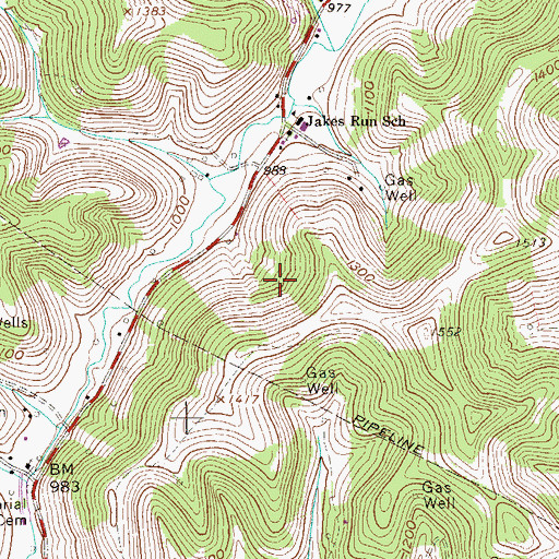 Topographic Map of Sherman Wright Spring, WV