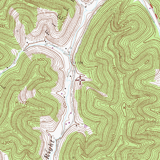 Topographic Map of Zeb Haught Spring, WV