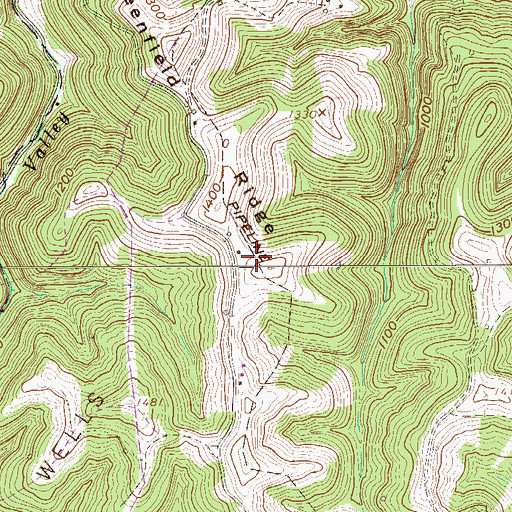 Topographic Map of Paul Adams Spring, WV