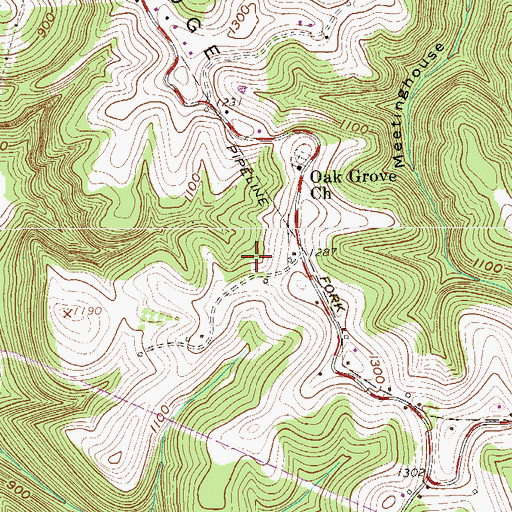 Topographic Map of Lowell Ryan Spring, WV