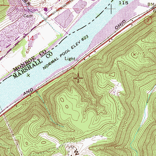 Topographic Map of Stella Barlow Spring, WV