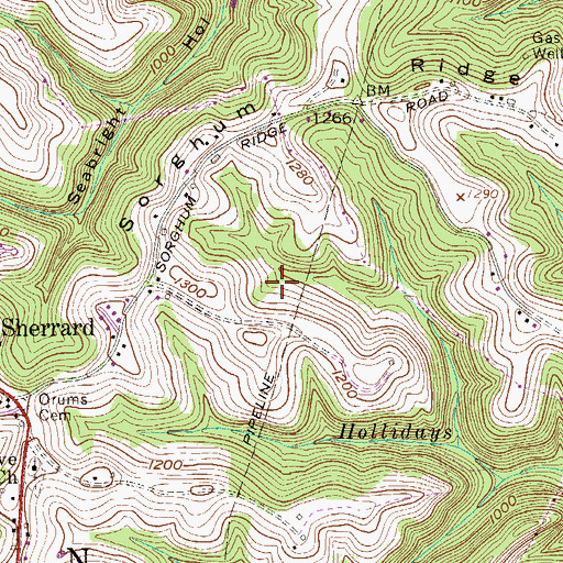 Topographic Map of Ivan McCombs Spring, WV