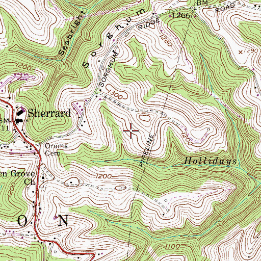 Topographic Map of Ivan McCombs Spring, WV