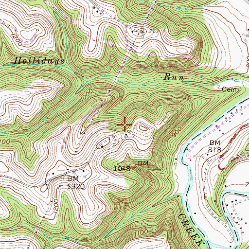 Topographic Map of George Cunningham Spring, WV