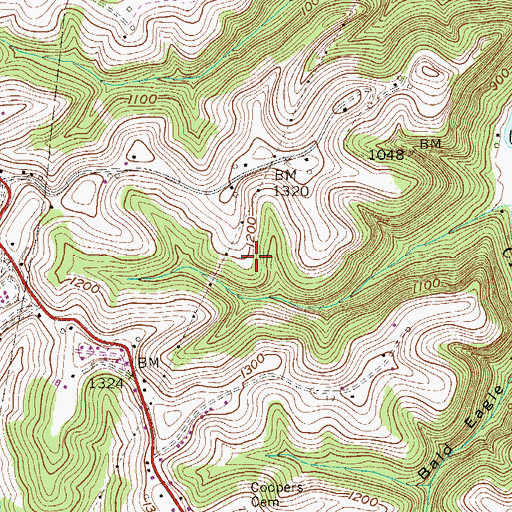 Topographic Map of Ivan Dean Spring, WV