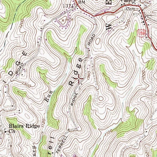 Topographic Map of Wayne Francis Spring, WV