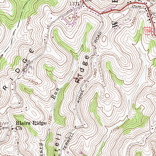 Topographic Map of Wayne Francis Spring, WV